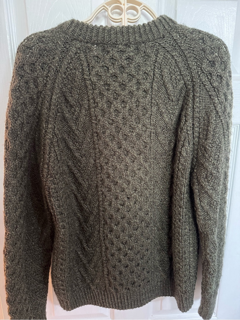 Classic Olive Cable-Knit Crewneck Sweater - Picture 2 of 11